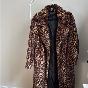 Leopard Print Fur Coat